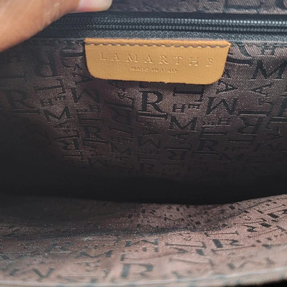 Lamarthe Paris Tan Leather Satchel Handbag Top Handle Bag - Picture 12 of 16